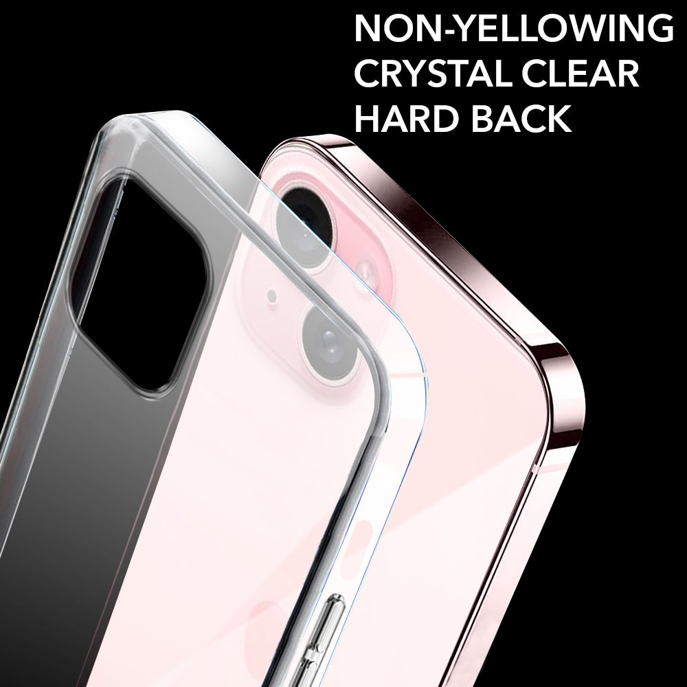 For Apple iPhone 15 Plus Back Cover Case (Hard Anti Yellow Clear Case | Drop & Camera Protection | Shockproof Polycarbonate)