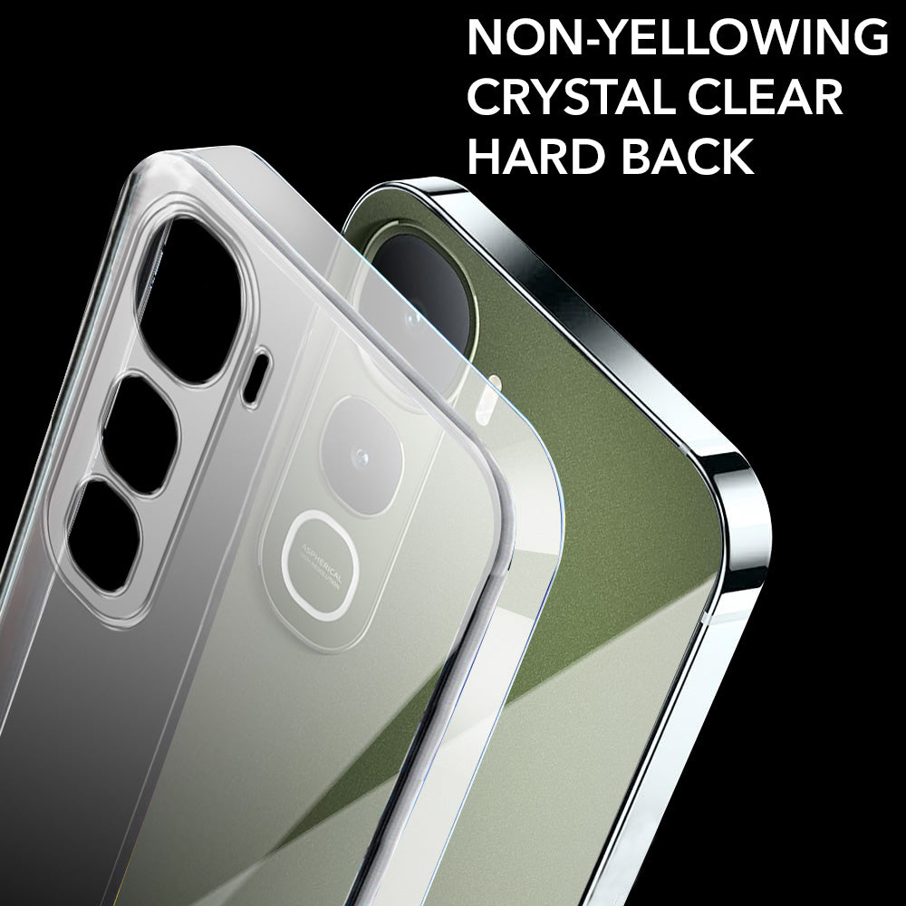 For Vivo Y400 Lifetime Anti-Yellow Clear Back Cover Case (Sleek Hard Crystal | Shockproof and Camera Protection)