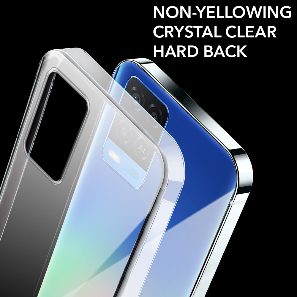 For Oppo A54 Back Cover Case Lifetime Anti-Yellow Clear (Sleek Hard Crystal | Shockproof and Camera Protection)