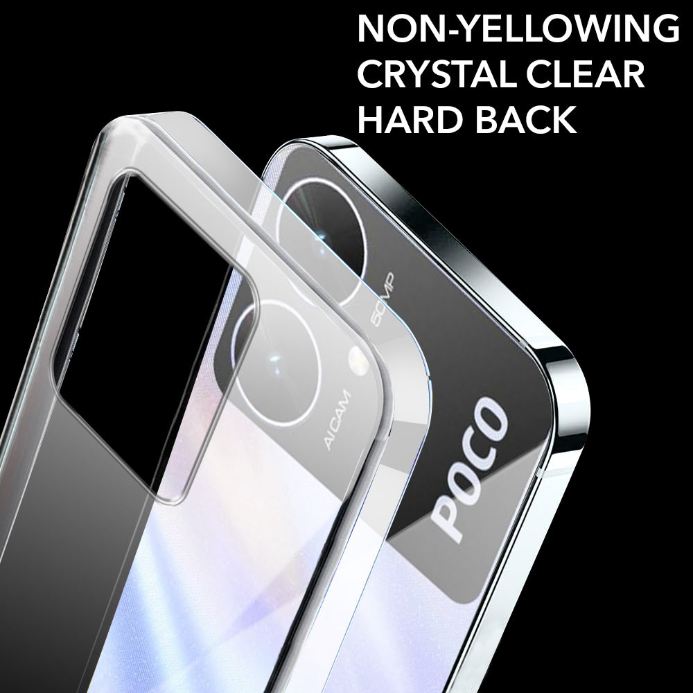 For Poco M6 5G Back Cover Case (Hard Anti Yellow Clear Case | Drop & Camera Protection | Shockproof Polycarbonate)