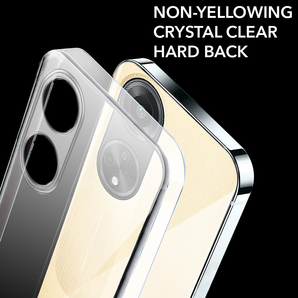 For Oppo F23 5G Back Cover Case Lifetime Anti-Yellow Clear (Sleek Hard Crystal | Shockproof and Camera Protection)