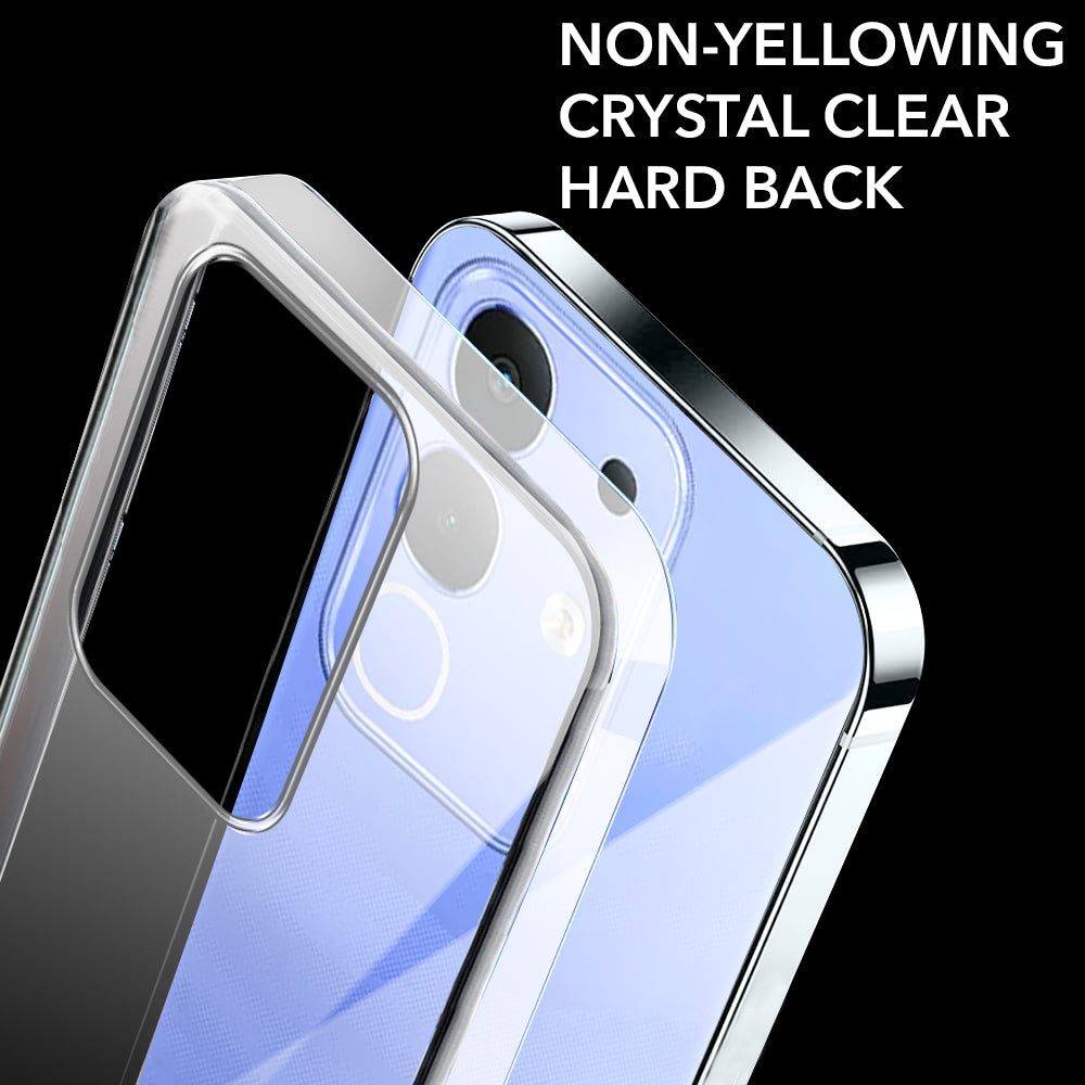 For Vivo iQOO Z10x Back Cover Case (Hard Anti Yellow Clear Case | Sleek Hard Crystal Clear | Drop & Camera Protection | Shockproof Polycarbonate)