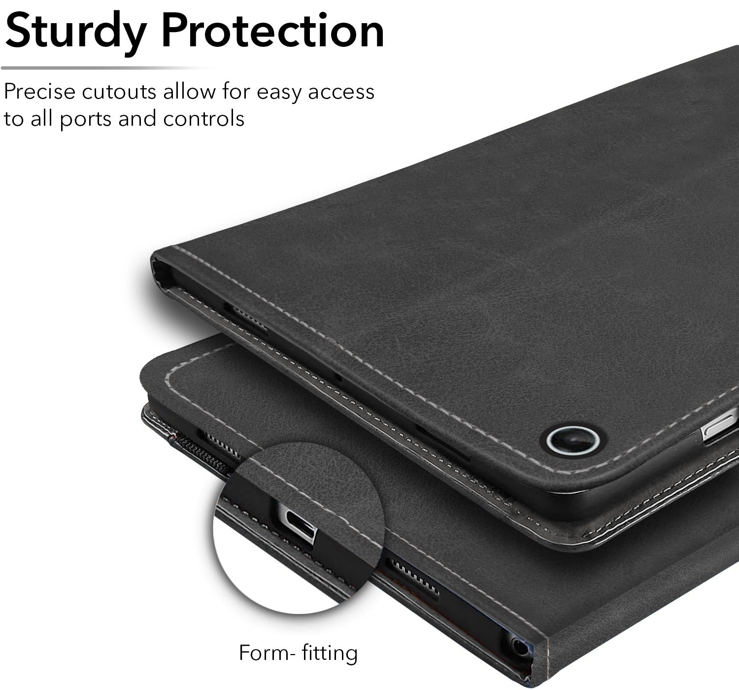 For Flip Cover Folio Case Lenovo Tab M10 Plus (3rd Gen) 12 Inch (PU Leather | Multi-Angle Smart Stand | Card Storage Slots | Silicone Back Pouch)