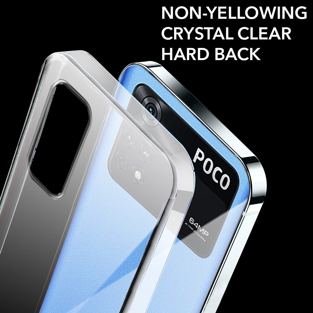 For Poco M4 Pro 4G Back Cover Case Lifetime Anti-Yellow Clear (Sleek Hard Crystal | Shockproof and Camera Protection)