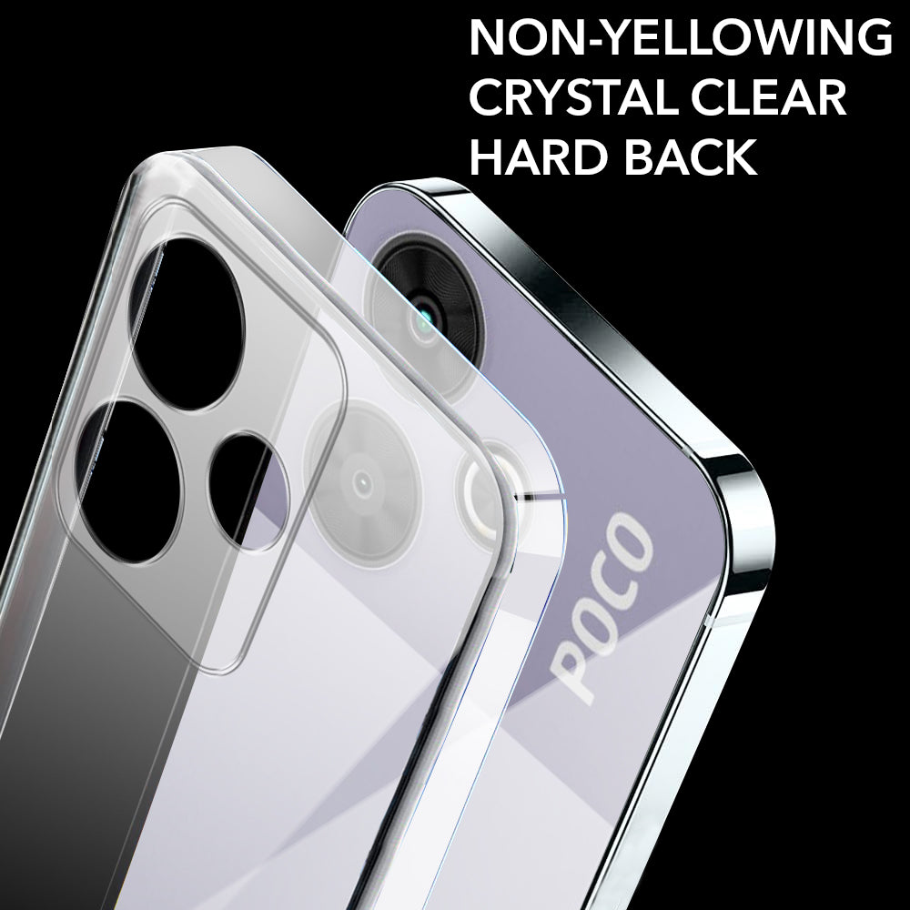 For Poco M6 Plus 5G Back Cover (Hard Anti Yellow Clear Case | Drop & Camera Protection | Shockproof Polycarbonate)