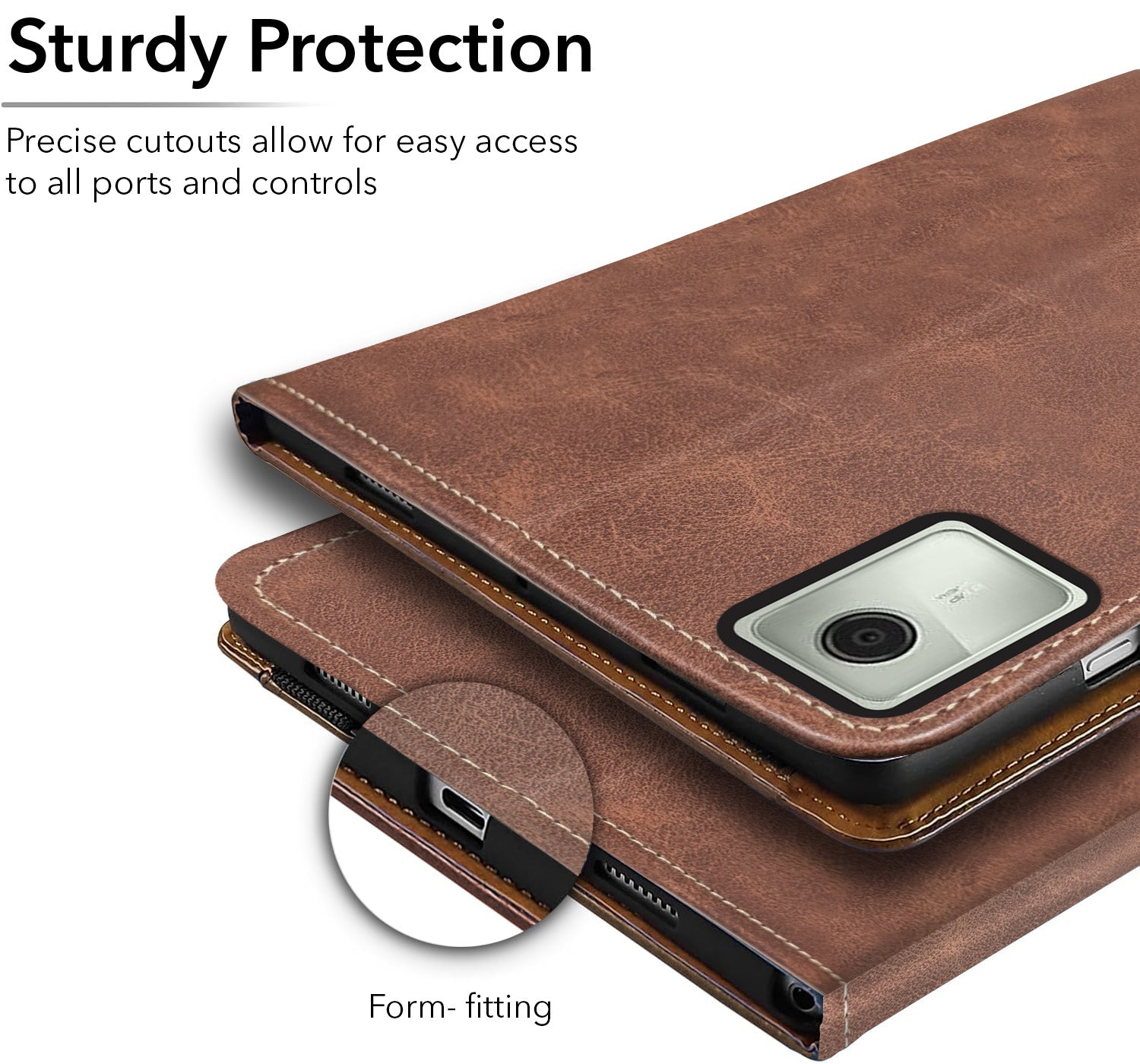 For Flip Cover Folio Case  Lenovo Tab M11 10 Inch TB330FU / TB330KU  (PU Leather | Multi-Angle Smart Stand | Card Storage Slots | Silicone Back Pouch)