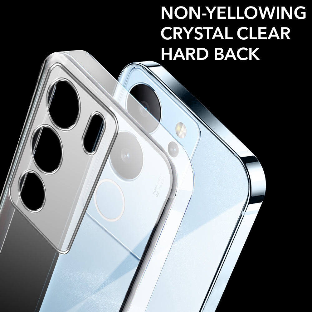 For Vivo V29 | Vivo V29 Pro 5G Back Cover Case Lifetime Anti-Yellow Clear (Sleek Hard Crystal | Shockproof and Camera Protection)