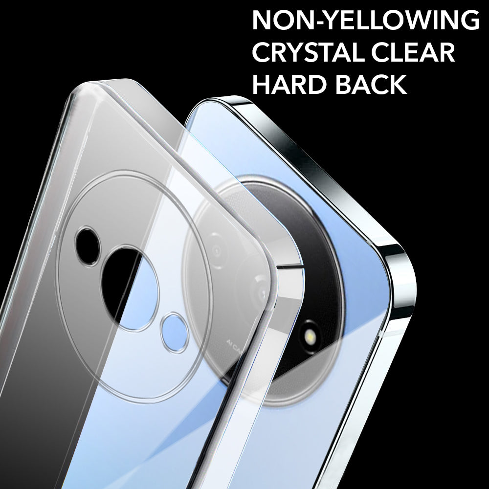 For Redmi A3 2024 | Redmi A3x Back Cover Case Lifetime Anti-Yellow Clear (Sleek Hard Crystal | Shockproof and Camera Protection)