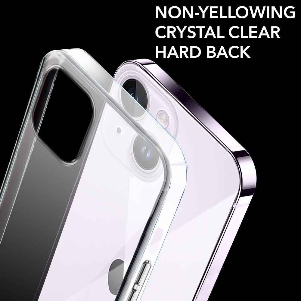 For Apple iPhone 14 Plus Back Cover Case (Hard Anti Yellow Clear Case | Drop & Camera Protection | Shockproof Polycarbonate)
