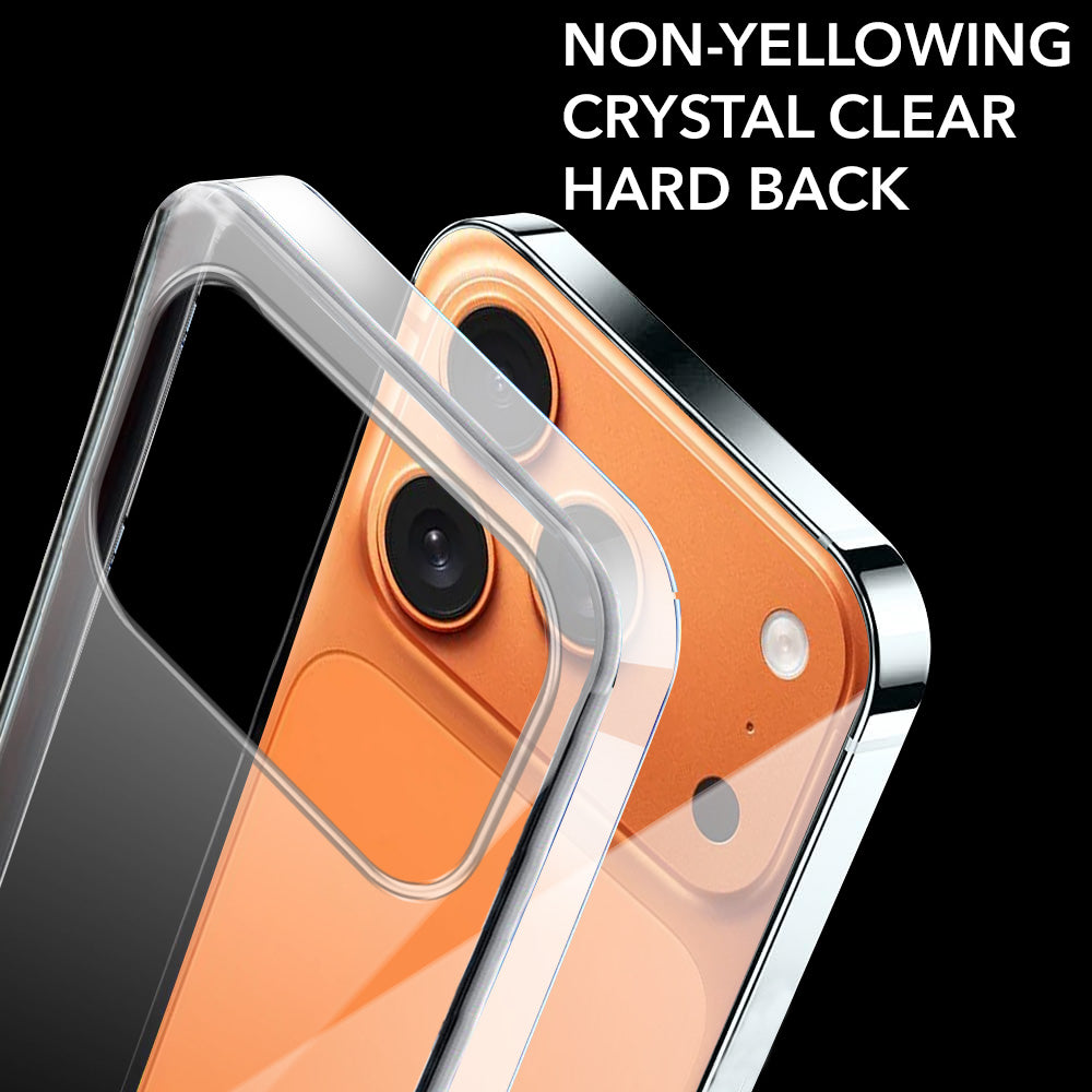 For Apple iPhone 17 Pro Back Cover Case Lifetime Anti-Yellow Clear  (Sleek Hard Crystal | Shockproof and Camera Protection)
