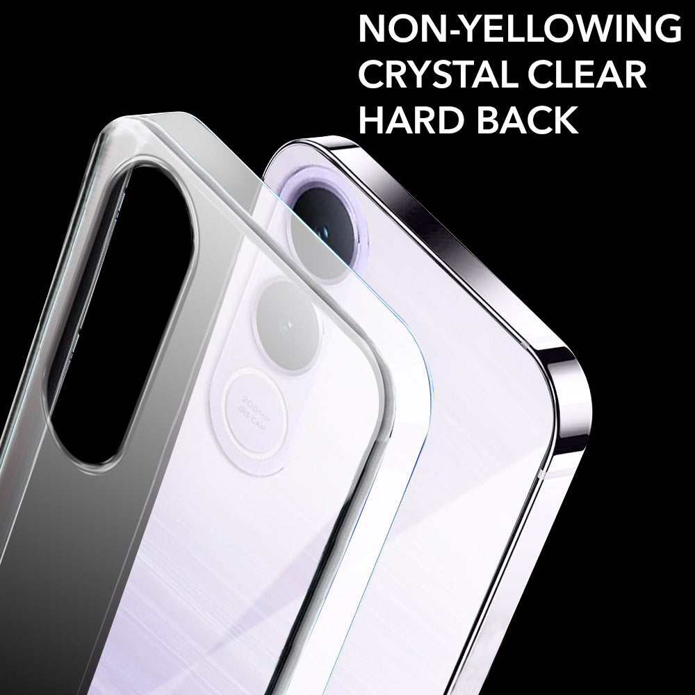 For Vivo V70 FE 5G Back Cover Case Lifetime Anti-Yellow Clear (Sleek Hard Crystal | Shockproof and Camera Protection)
