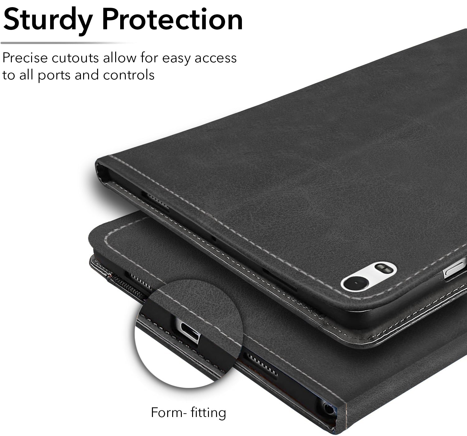 For Flip Cover Folio Case Lenovo Tab 4 8 Plus (TB-8704X) 8 Inch (PU Leather | Multi-Angle Smart Stand | Card Storage Slots | Silicone Back Pouch)