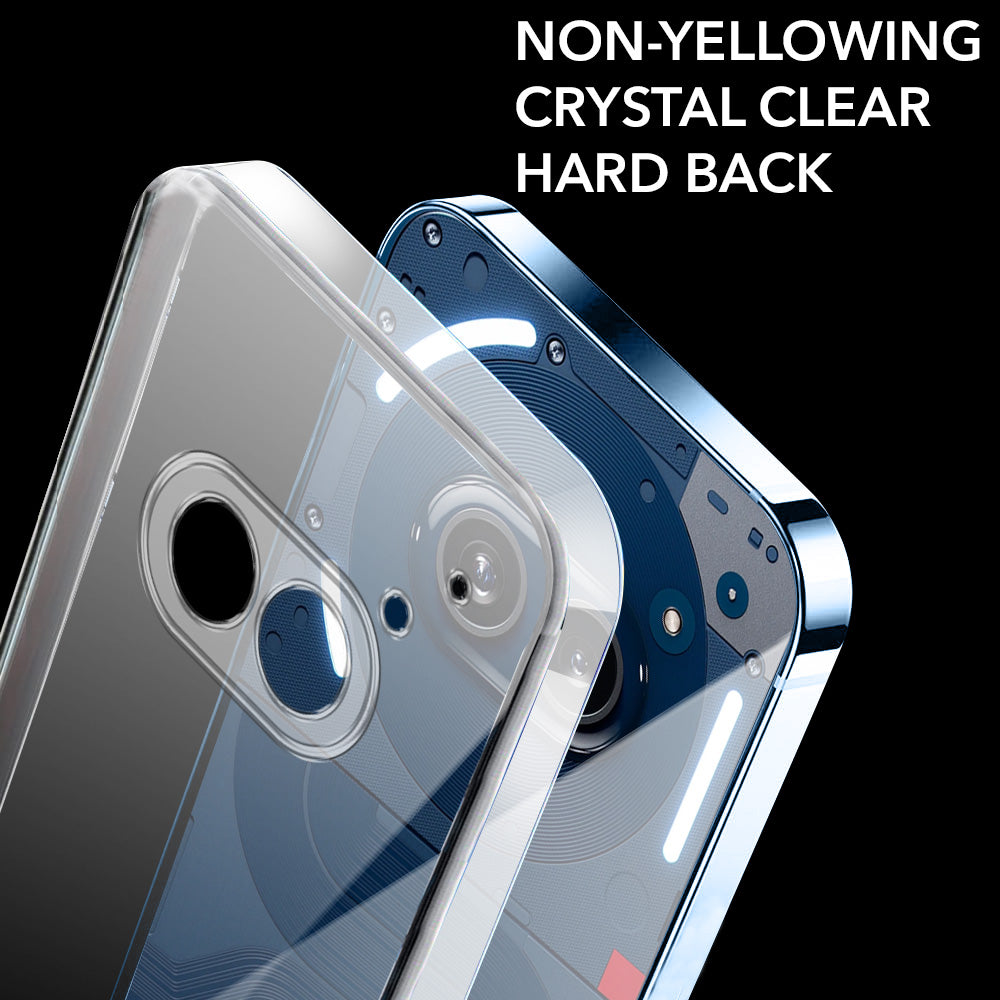 For Nothing Phone 2A 5G Back Cover Case Lifetime Anti-Yellow Clear (Sleek Hard Crystal | Shockproof and Camera Protection)