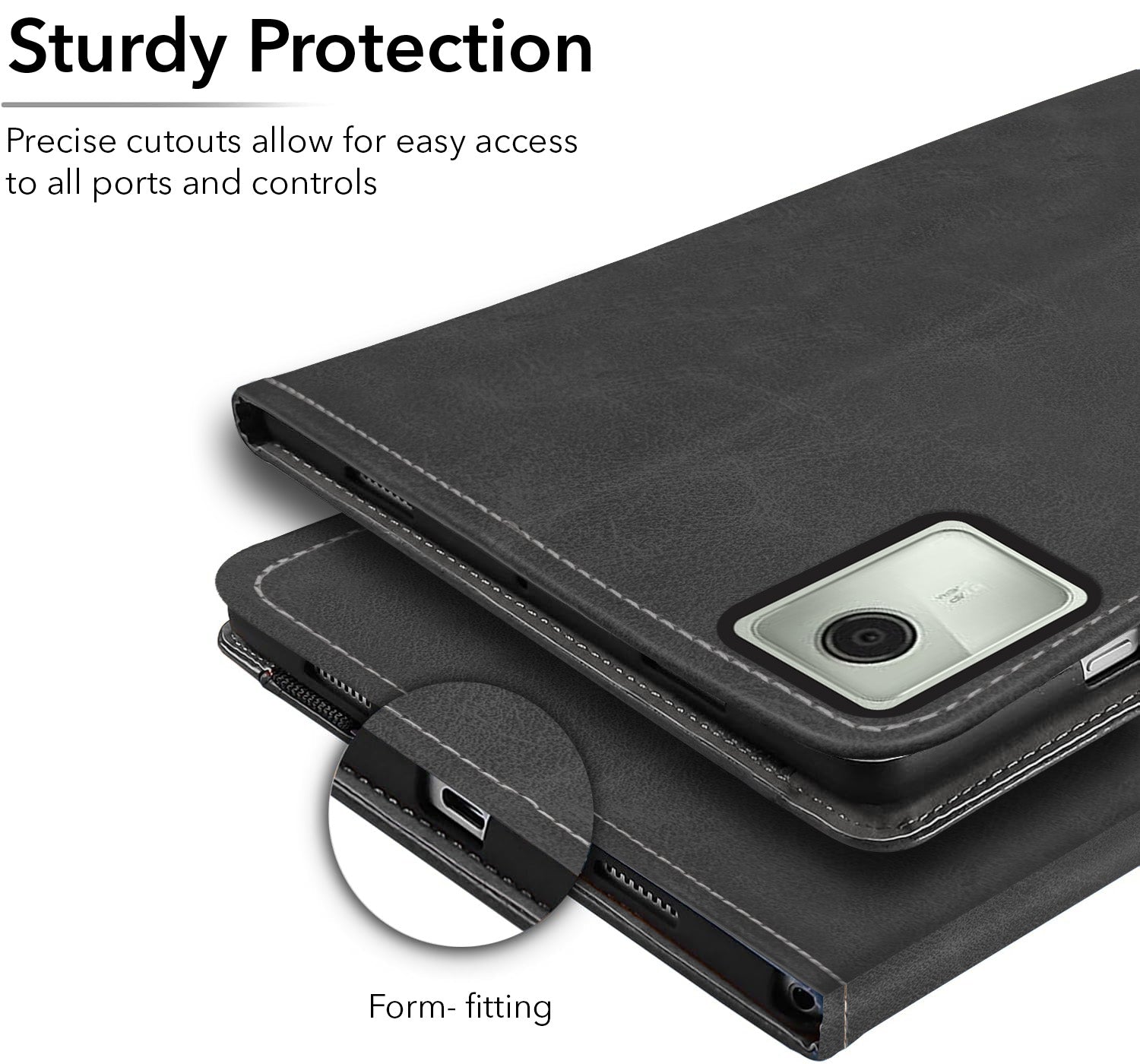 For Flip Cover Folio Case  Lenovo Tab M11 10 Inch TB330FU / TB330KU  (PU Leather | Multi-Angle Smart Stand | Card Storage Slots | Silicone Back Pouch)