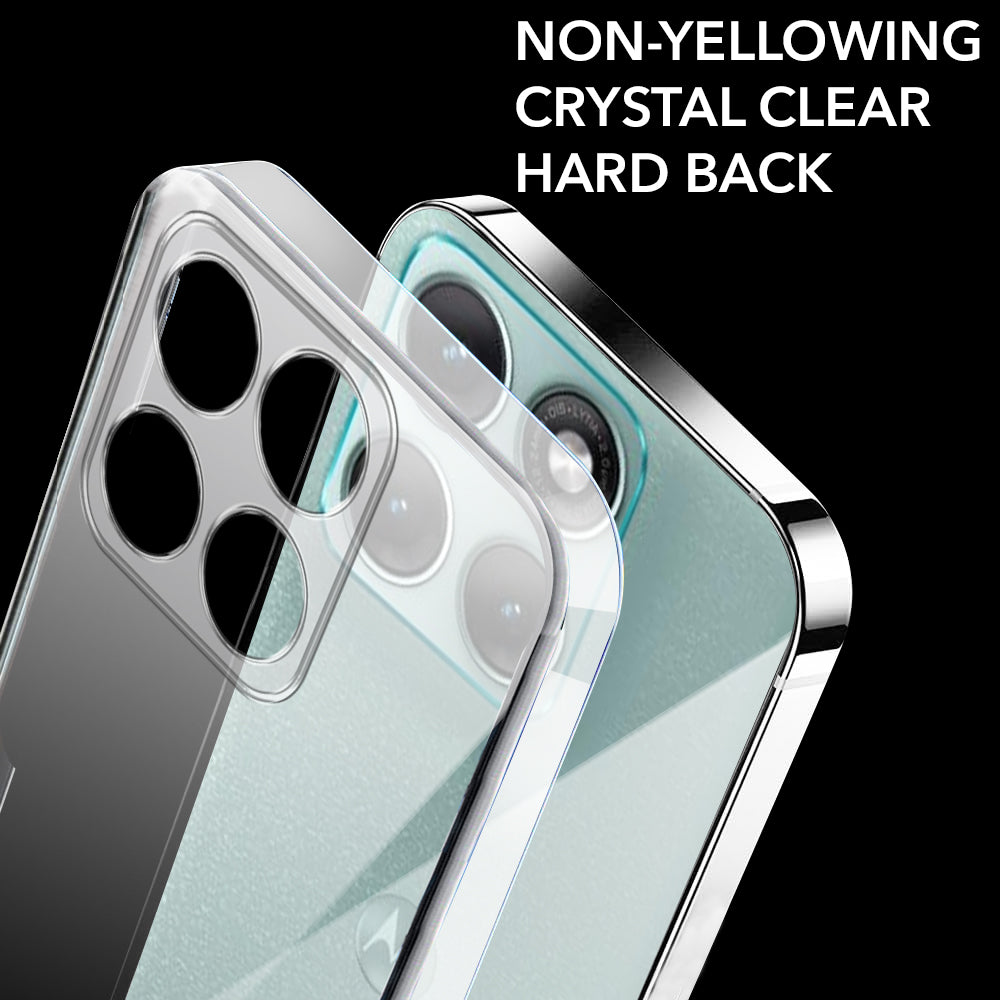 For Motorola Moto Edge 70 Fusion Back Cover Lifetime Anti-Yellow Clear (Sleek Hard Crystal | Shockproof and Camera Protection)