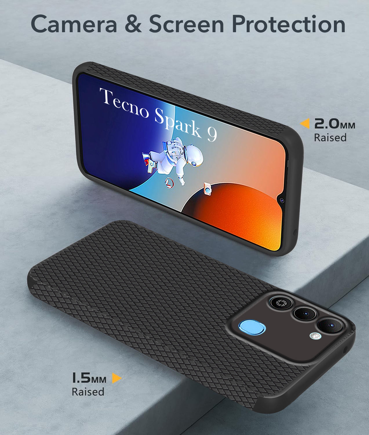For Tecno Spark 9 Back Cover Case (Liquid Silicone | Side Grip | Camera Protection)