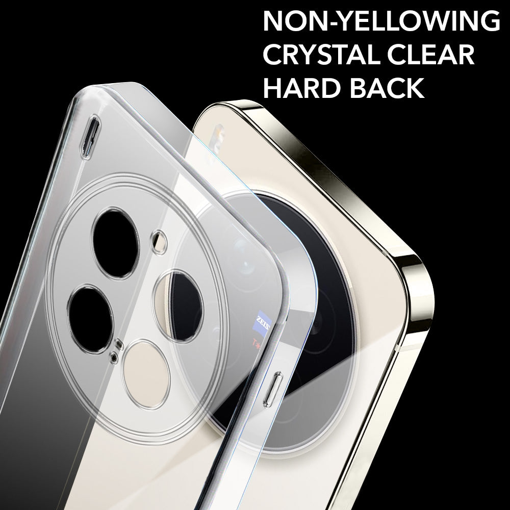 For Vivo X300 Pro Back Cover Case Lifetime Anti-Yellow Clear (Sleek Hard Crystal | Shockproof and Camera Protection)