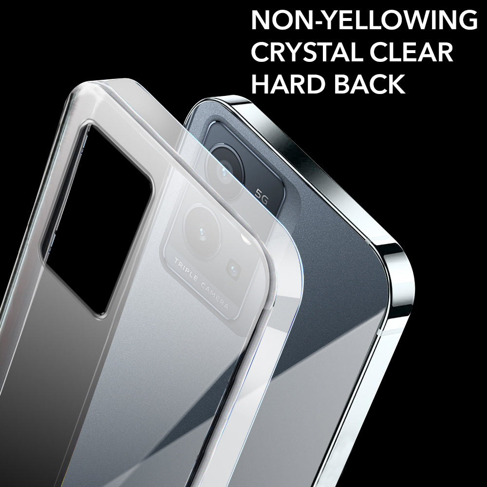 For Vivo T1 5G Back Cover Case (Sleek Hard Crystal Clear | Drop & Camera Protection | Shockproof Polycarbonate)