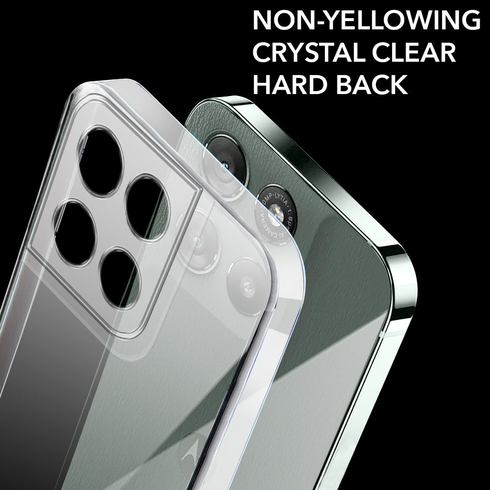 For Motorola Moto G67 Power | G57 Power Back Cover Case Lifetime Anti-Yellow Clear (Sleek Hard Crystal | Shockproof and Camera Protection)