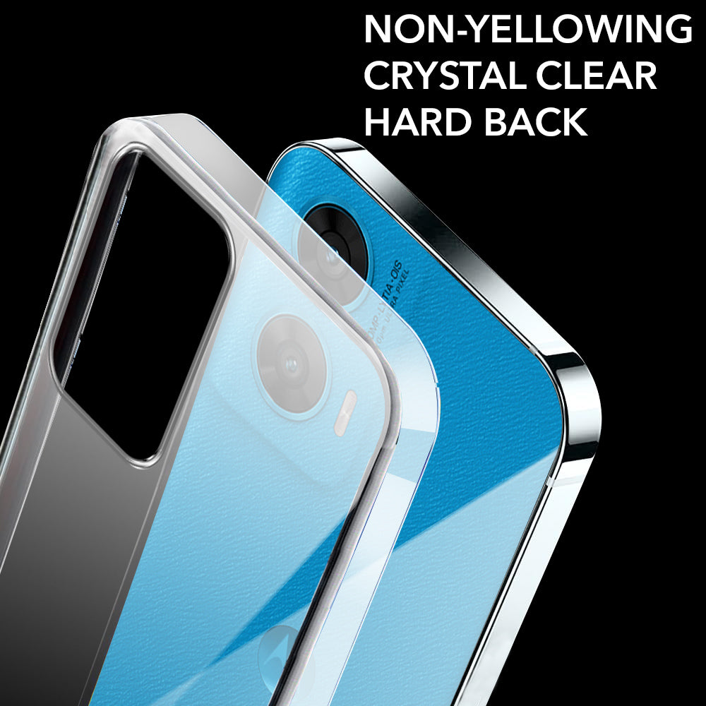 For Motorola Moto G96 Back Cover Case (Hard Anti Yellow Clear Case | Sleek Hard Crystal Clear | Drop & Camera Protection | Shockproof Polycarbonate)