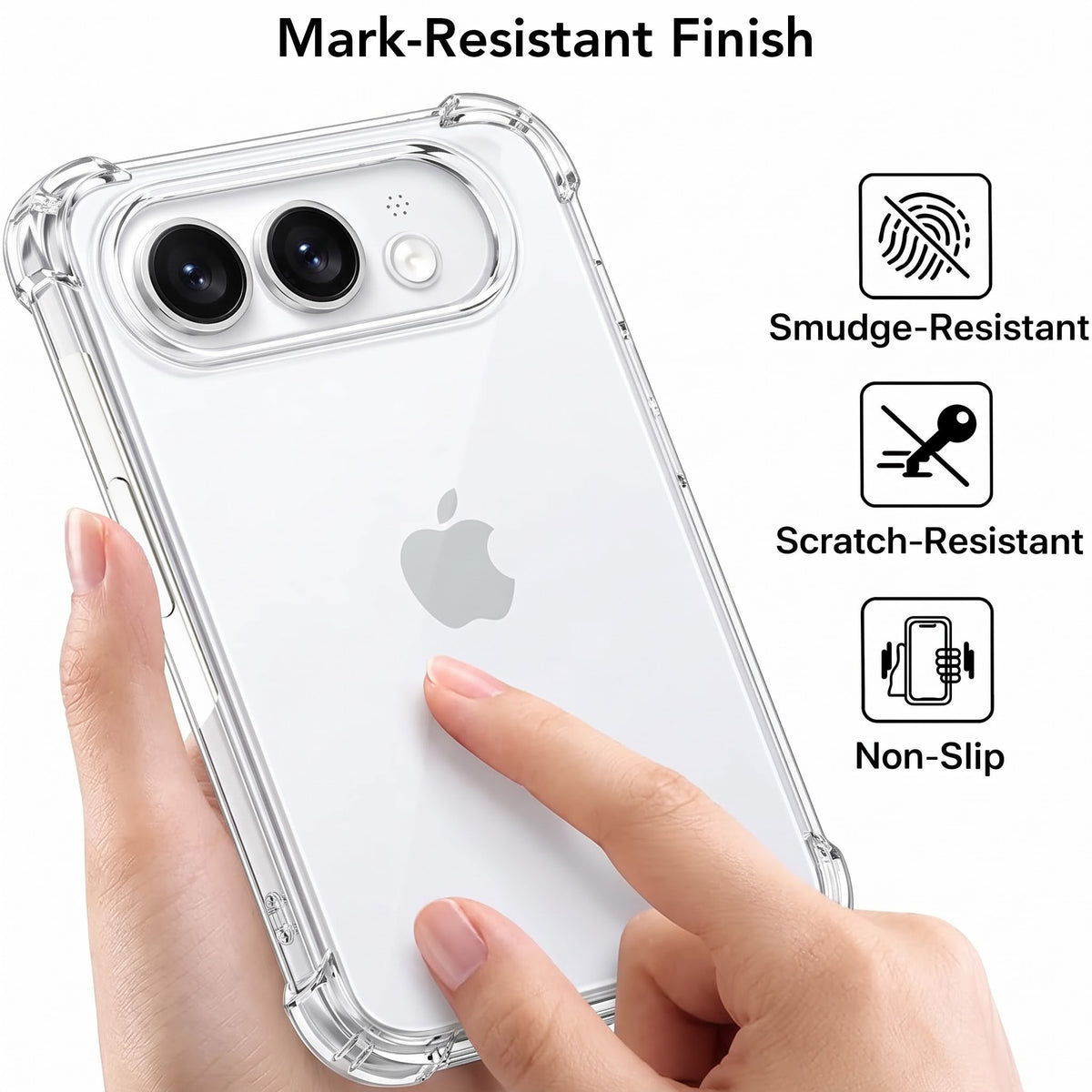 For Apple iphone Duo Back Cover Shockproof Crystal-Clear (Drop & Camera Protection | Hard Polycarbonate)