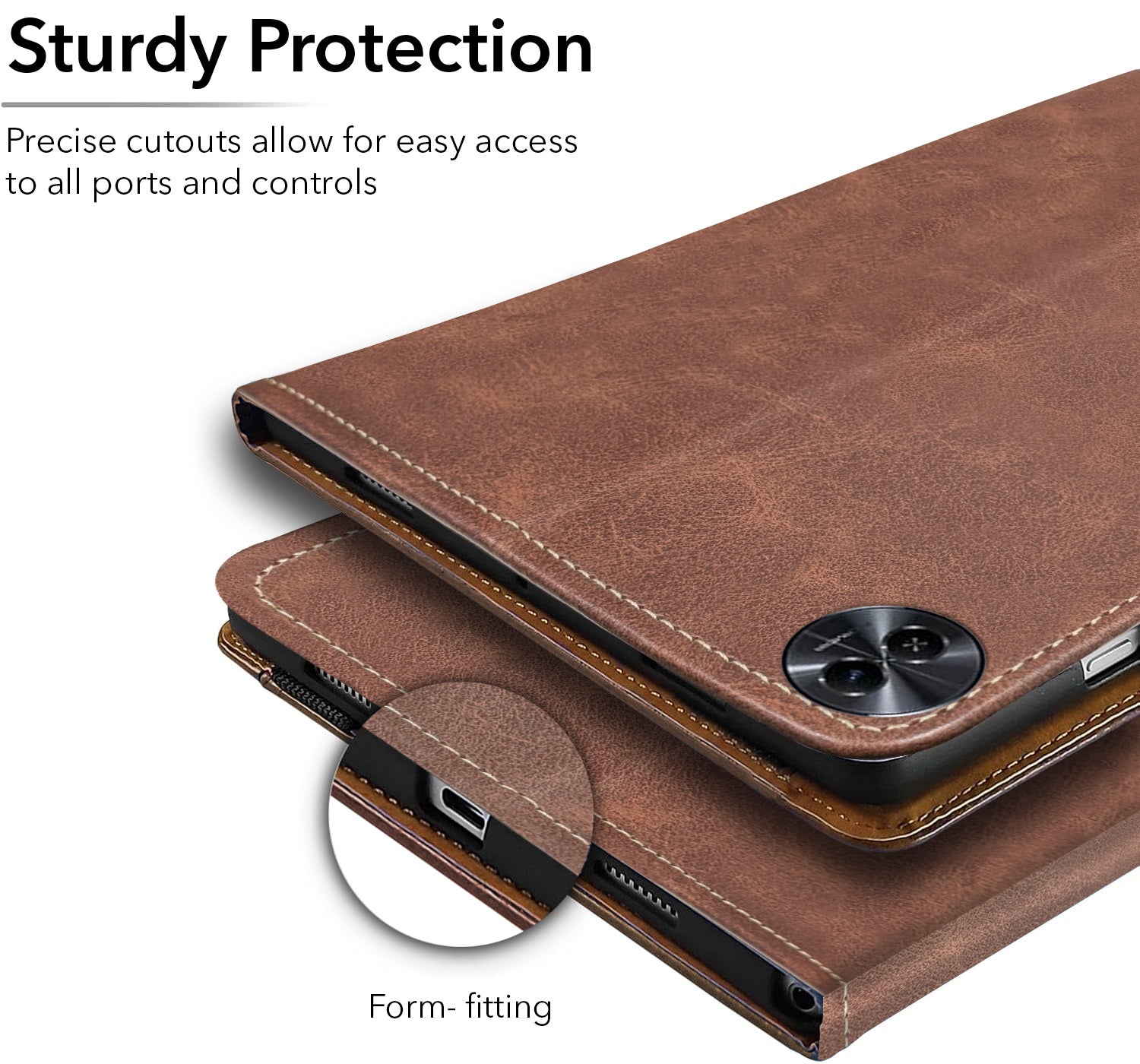 For Flip Case Folio Cover Realme Pad 2 10 Inch (PU Leather | Multi-Angle Smart Stand | Card Storage Slots | Silicone Back Pouch)