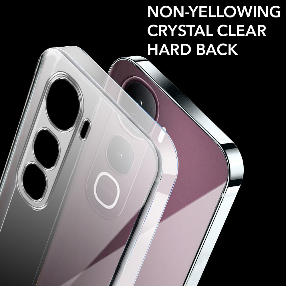For Vivo Y400 Pro Back Cover Case Lifetime Anti-Yellow Clear (Sleek Hard Crystal | Shockproof and Camera Protection)