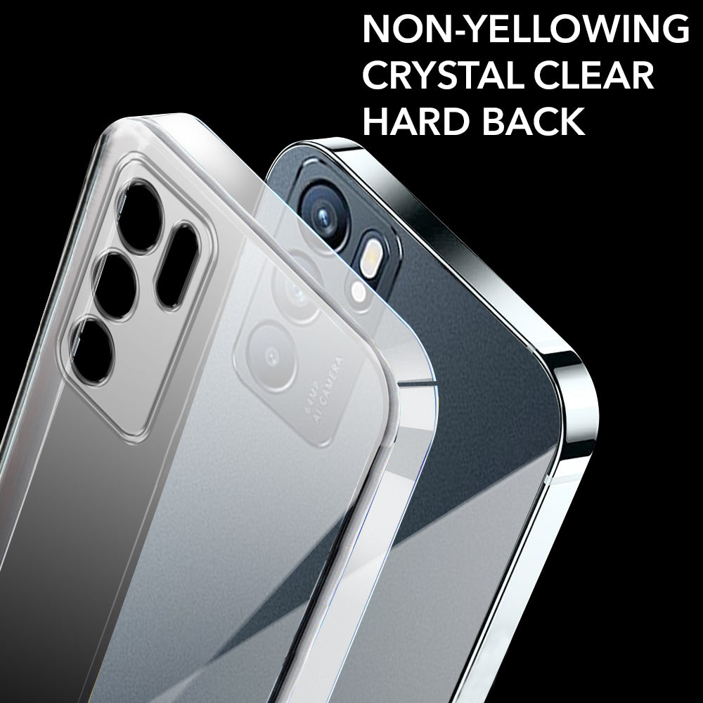 For Oppo Reno6 5G | Reno 6 5G Back Cover Case Lifetime Anti-Yellow Clear (Sleek Hard Crystal | Shockproof and Camera Protection)