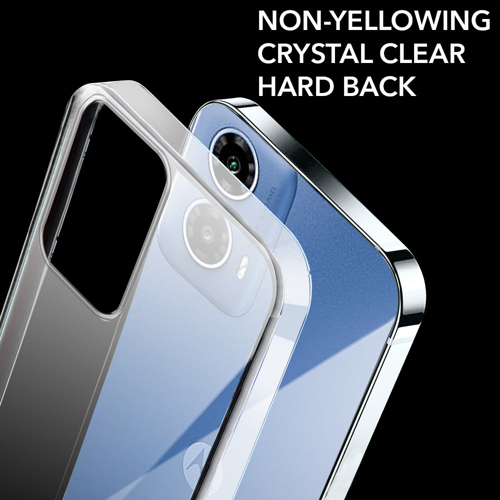 For Motorola Moto G34 5G Back Cover Case (Hard Anti Yellow Clear Case | Drop & Camera Protection | Shockproof Polycarbonate)