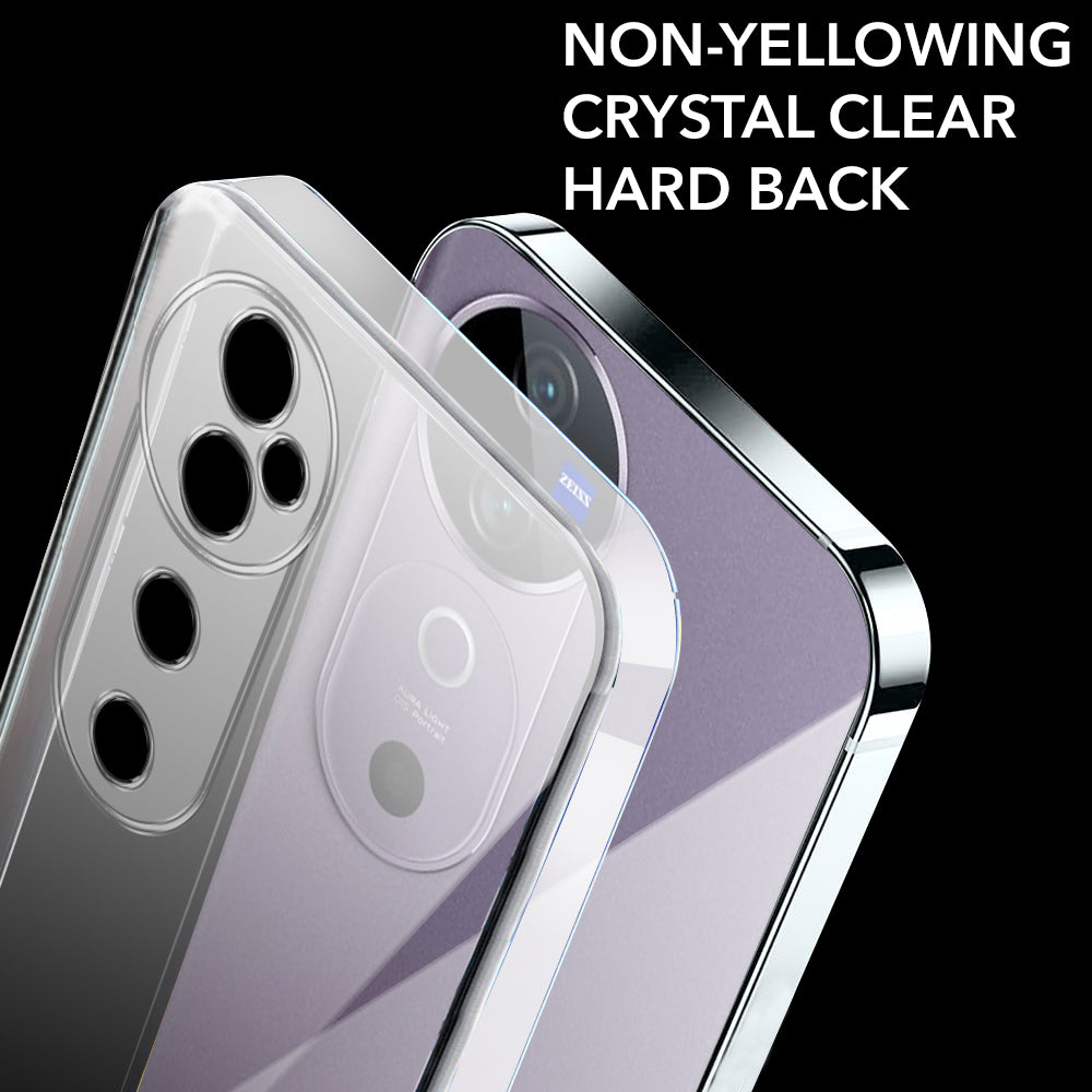 For Vivo V40e Back Cover (Hard Anti Yellow Clear Case | Drop & Camera Protection | Shockproof Polycarbonate)