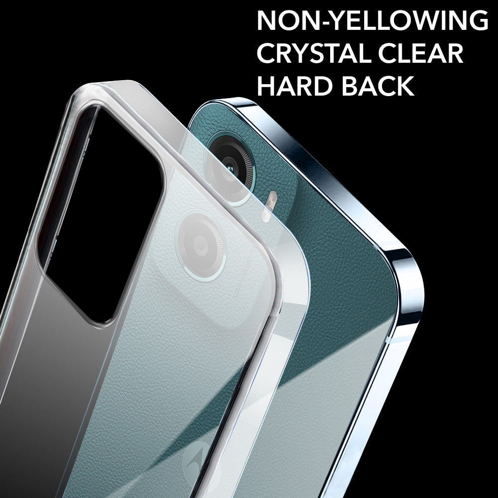 For Motorola Moto G05 Back Cover Case Lifetime Anti-Yellow Clear (Sleek Hard Crystal | Shockproof and Camera Protection)