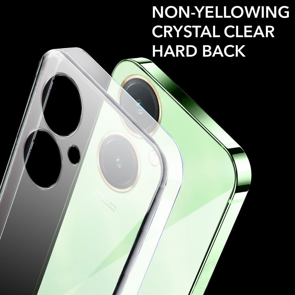 For Vivo Y27 Back Cover Case Lifetime Anti-Yellow Clear (Sleek Hard Crystal | Shockproof and Camera Protection