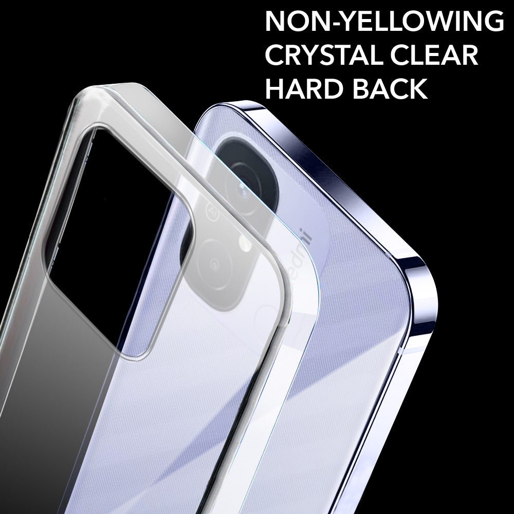 For Xiaomi Redmi 12C Back Cover Case Lifetime Anti-Yellow Clear (Sleek Hard Crystal | Shockproof and Camera Protection)