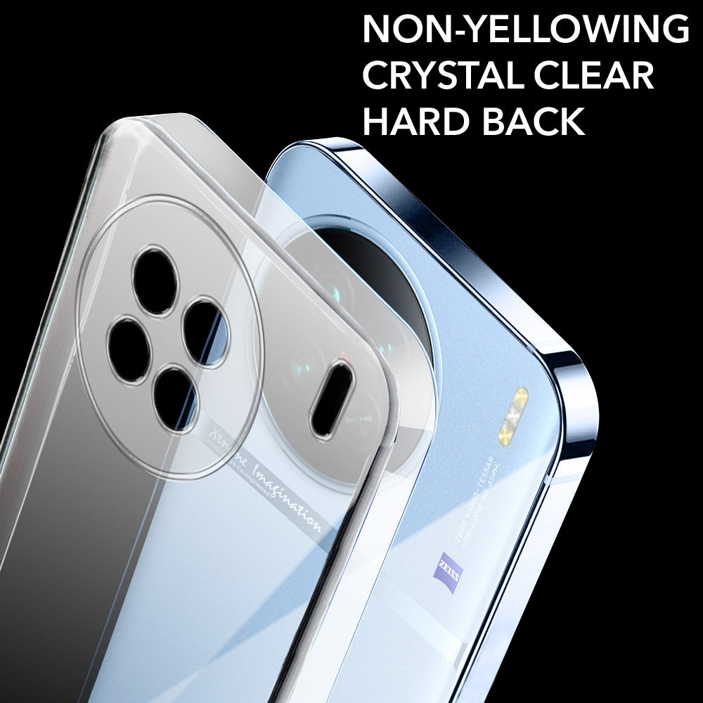 For Vivo X90 Back Cover Case Lifetime Anti-Yellow Clear (Sleek Hard Crystal | Shockproof and Camera Protection)