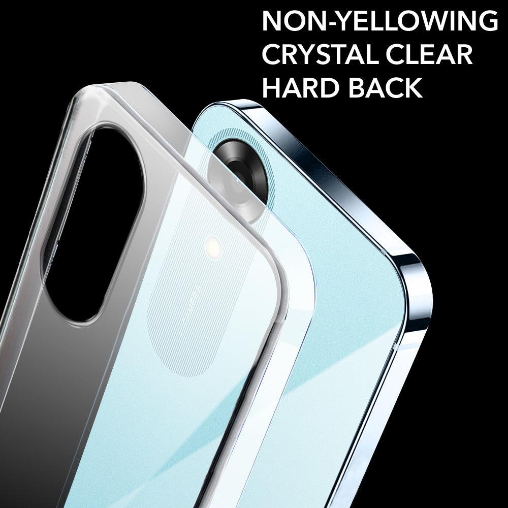 For Oppo A17K Back Cover Case Lifetime Anti-Yellow Clear (Sleek Hard Crystal | Shockproof and Camera Protection)