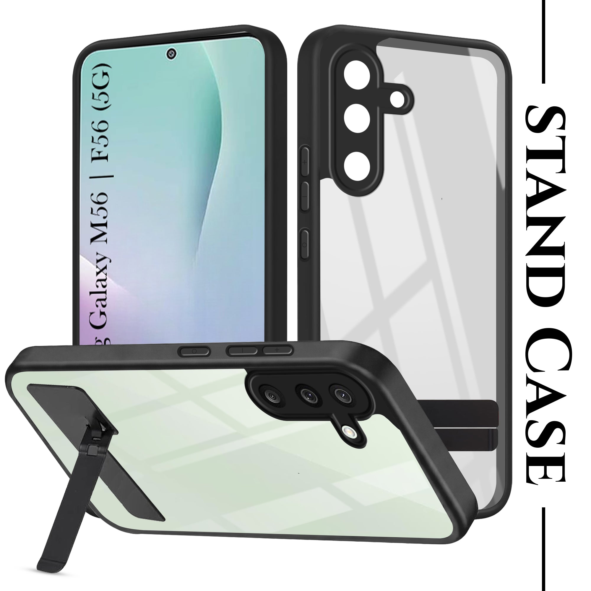 For Samsung Galaxy M56 | Samsung Galaxy F56 Back Cover Case (Built-in Stand | Lifetime Anti Yellow | Kickstand Shockproof | Camera Protection | MagSafe Compatible)