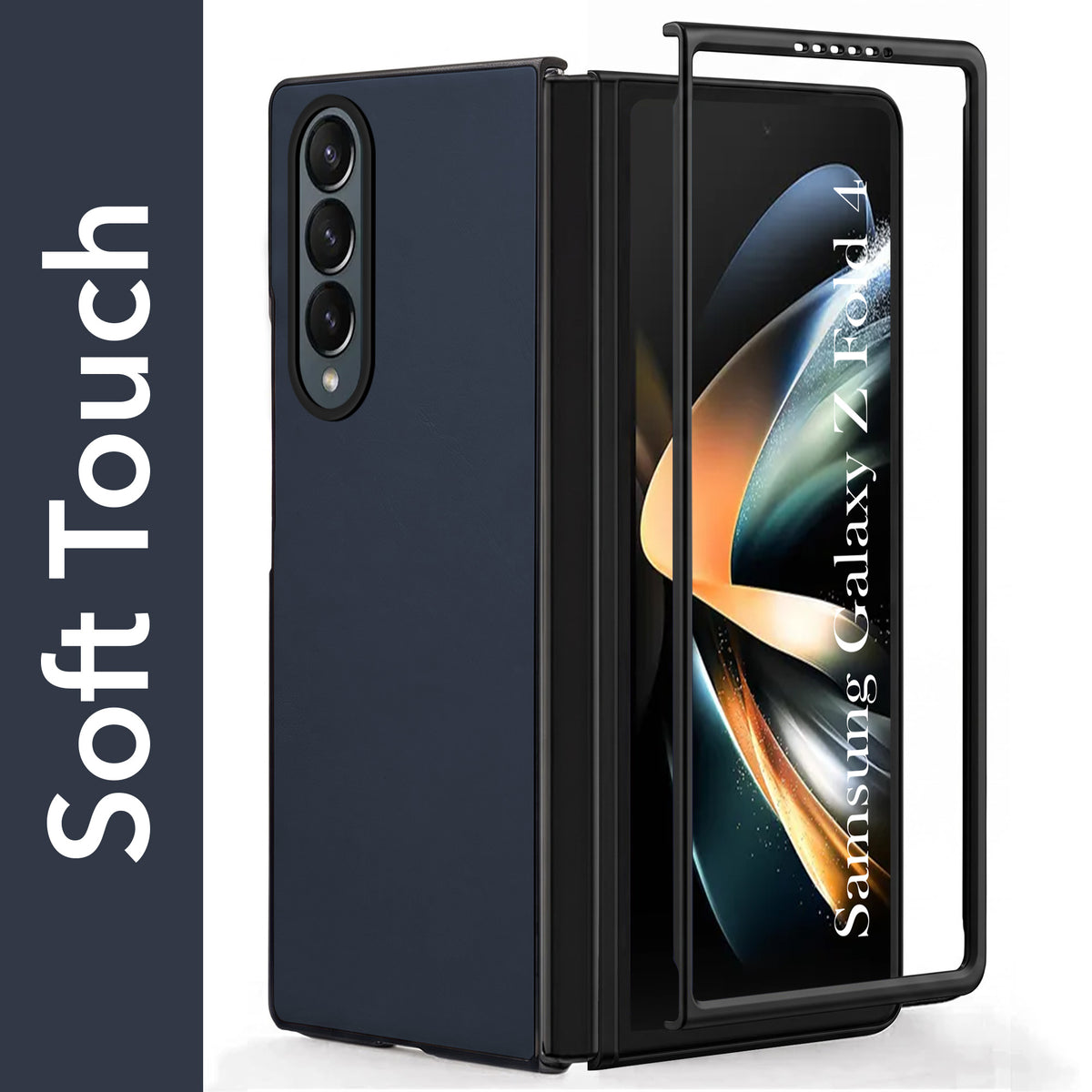 For Samsung Galaxy Z Fold 4 5G Premium Cover Case (Soft Leather Touch | Interior Protective Cloth | Slim 360* Protection)