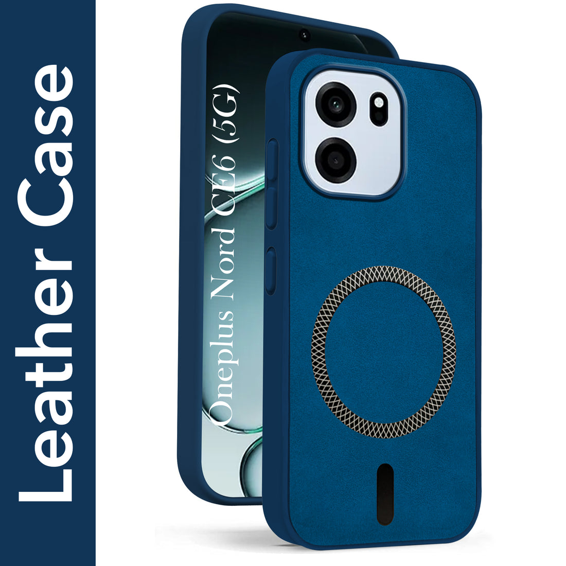 For Oneplus Nord CE 6 Back Cover Case Leather Finish (MagSafe Compatible Wireless Charging | Soft Touch | Camera Bump Protection)