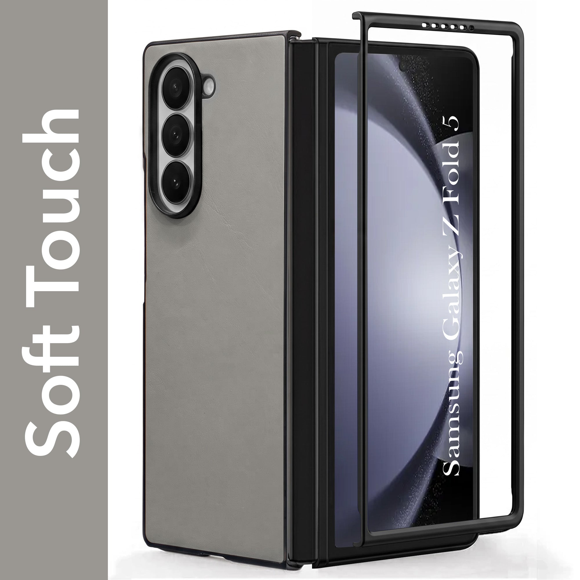 For Samsung Galaxy Z Fold 5 Premium Cover Case (Soft Leather Touch | Interior Protective Cloth | Slim 360* Protection)