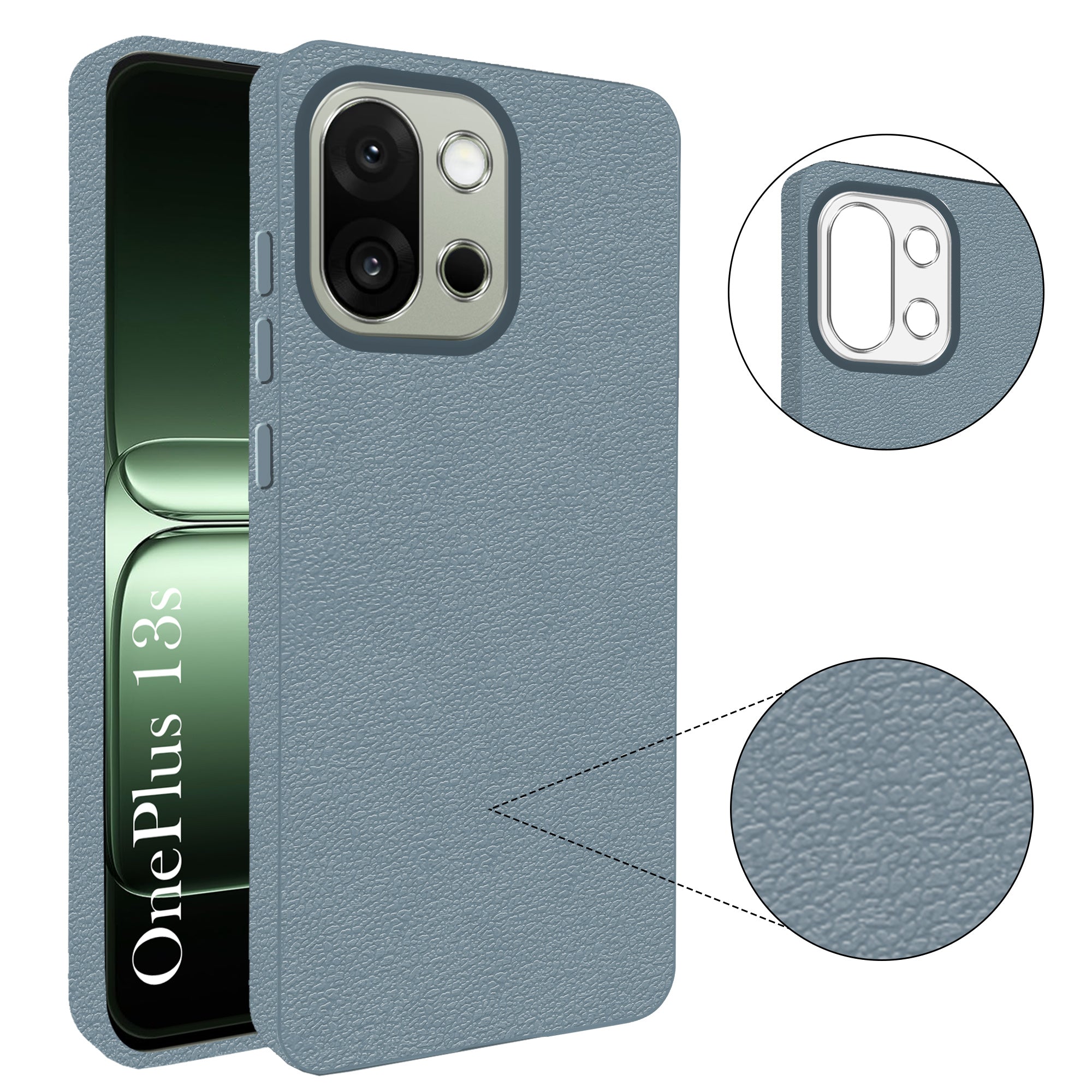 For OnePlus 13S Back Cover Case (Glass Like Camera Protection | Leather Feel | Minimalist Professional Grip)