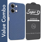 For Vivo Y05 (4G) | Vivo T5 Lite (5G)  Combo with Back Cover and 9H Tempered Glass (Liquid Silicone | Camera Protection | Oleophobic Coating Screen Glass)