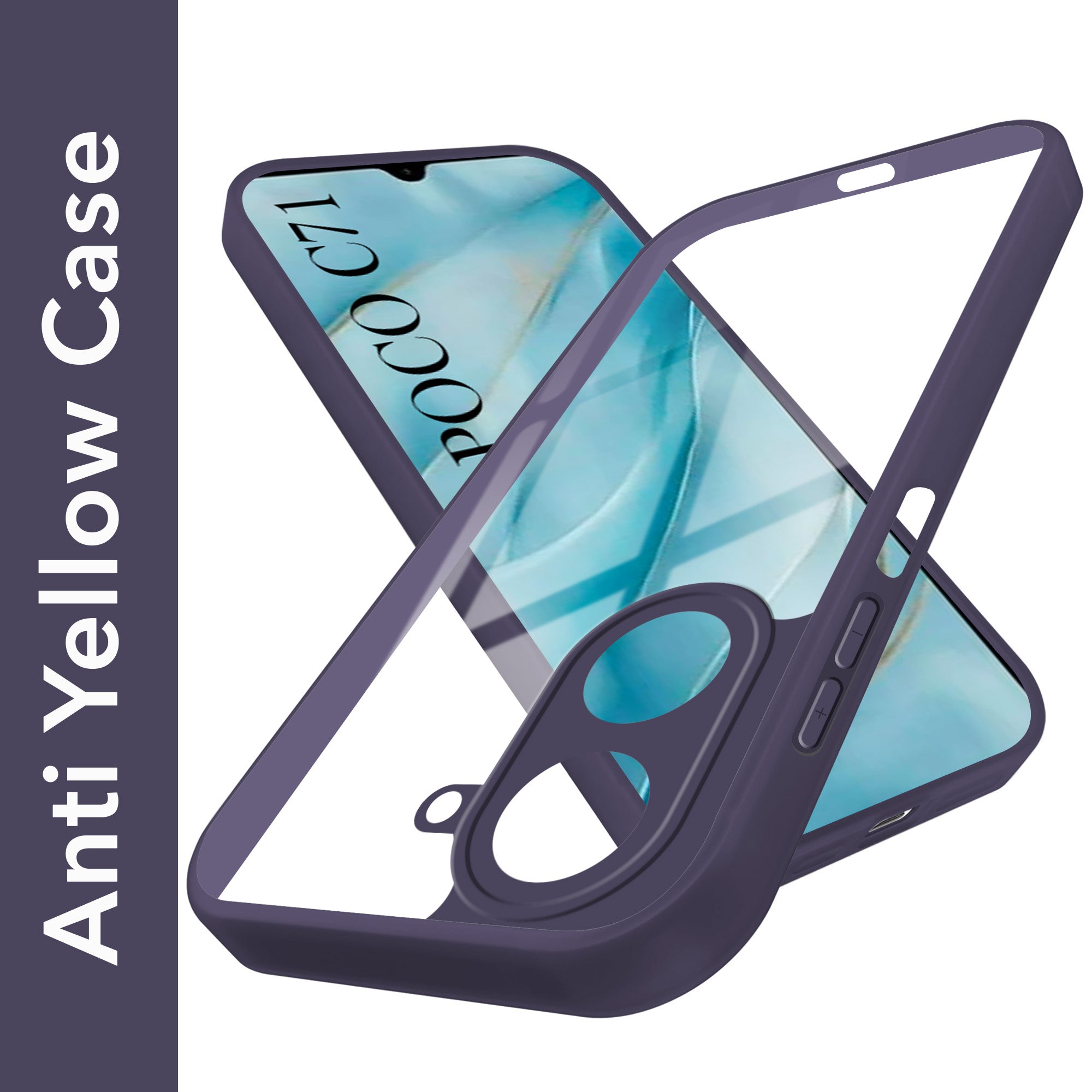For Poco C71 Back Cover Case Ultra-Hybrid (Lifetime Anti Yellow | Anti Scratch | Crystal Clear Shockproof)
