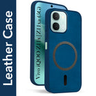 For iQOO Z11x | iQOO Z11xa Back Cover Case Leather Finish (MagSafe Compatible Wireless Charging | Soft Touch | Camera Bump Protection)