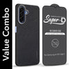 For Samsung Galaxy A17 | Samsung F17 | Samsung M17 5G Combo (Textured Grip Design | Micro-Fiber Cloth Inside | Oleophobic Coating Screen Glass)