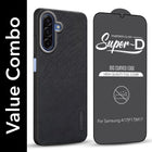 For Samsung Galaxy A17 | Samsung F17 | Samsung M17 5G Combo (Textured Grip Design | Micro-Fiber Cloth Inside | Oleophobic Coating Screen Glass)