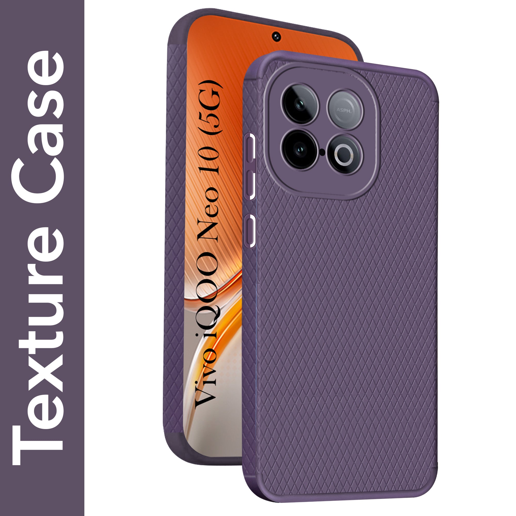 For Vivo iQOO Neo 10 Liquid Silicone Back Cover Case (Camera Protection | Side Grip Texture | Soft and Flexible)