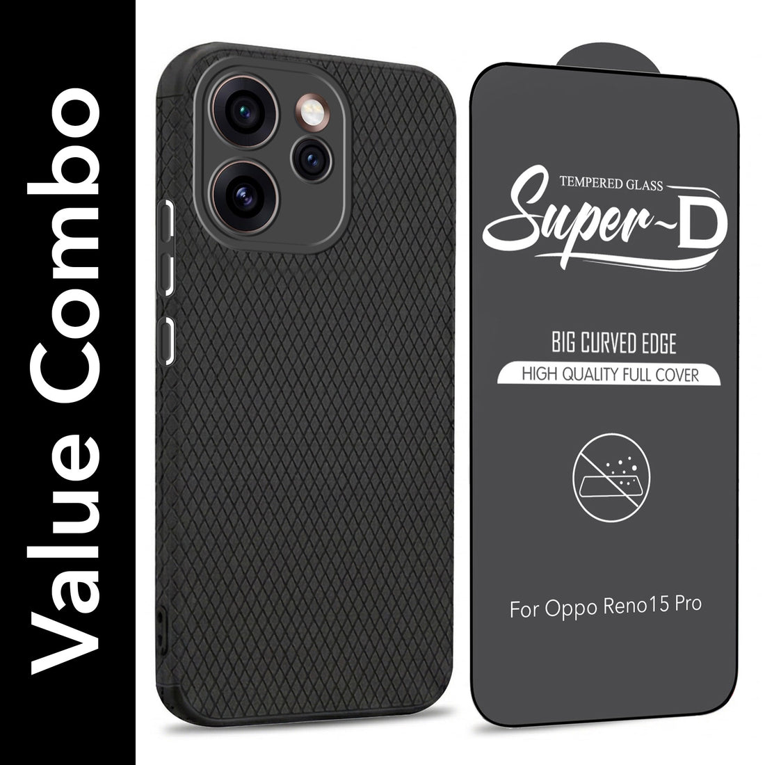 For Oppo Reno15 Pro 5G | Oppo Reno 15 Pro 5G Combo with Back Cover and 9H Tempered Glass (Liquid Silicone | Camera Protection | Oleophobic Coating Screen Glass)