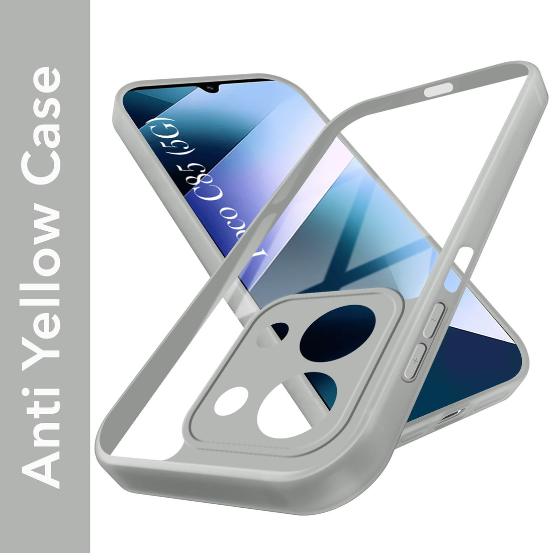 For Poco C85 5G Back Cover Case Ultra-Hybrid (Lifetime Anti Yellow | Anti Scratch | Crystal Clear Shockproof)