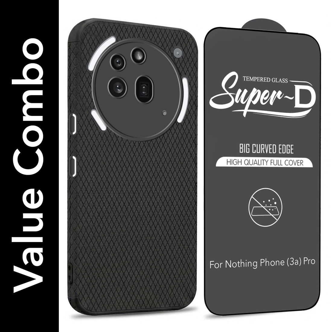 For Nothing Phone 3A Pro 5G Combo with Back Cover and 9H Tempered Glass (Liquid Silicone | Camera Protection | Oleophobic Coating Screen Glass)