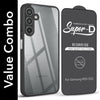 For Samsung Galaxy M35 5G Combo with Back Cover and 9H Tempered Glass (Lifetime Anti-Yellow | Crystal Clear Shockproof | Oleophobic Coating Screen Glass)